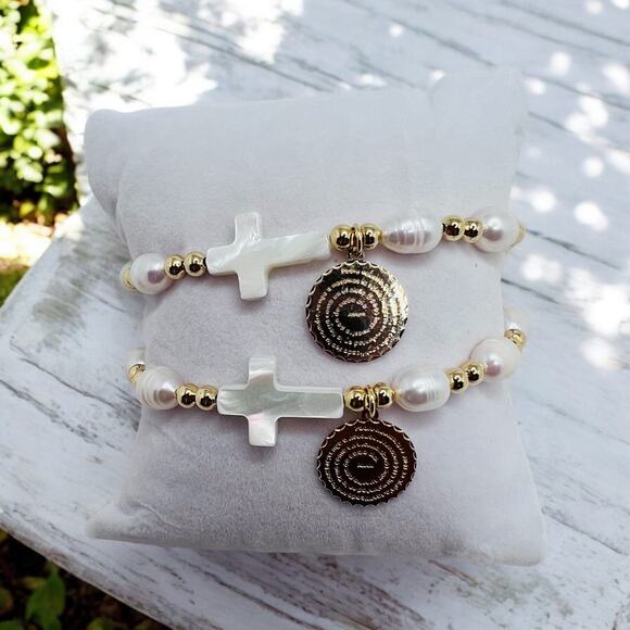 Our father prayer bracelet with cross - Picture 2 of 3